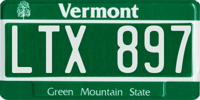 VT license plate LTX897