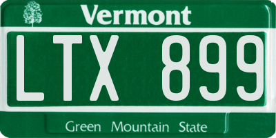 VT license plate LTX899