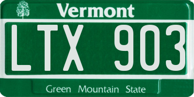 VT license plate LTX903