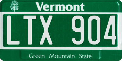 VT license plate LTX904
