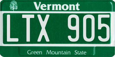 VT license plate LTX905