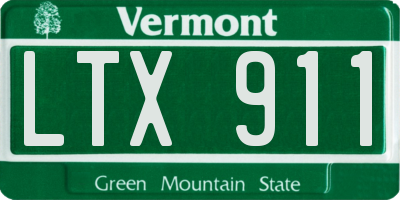 VT license plate LTX911