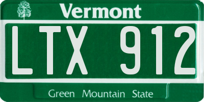 VT license plate LTX912