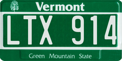 VT license plate LTX914