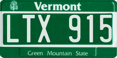 VT license plate LTX915