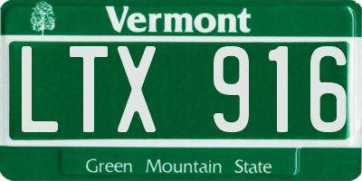 VT license plate LTX916