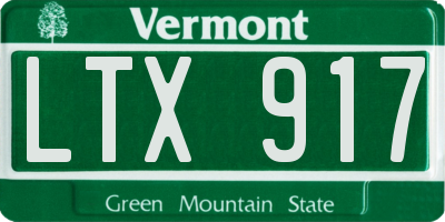 VT license plate LTX917