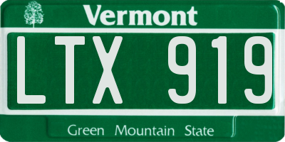 VT license plate LTX919