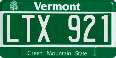 VT license plate LTX921