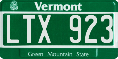 VT license plate LTX923