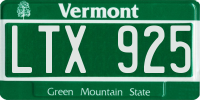 VT license plate LTX925
