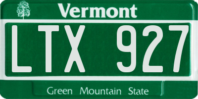 VT license plate LTX927