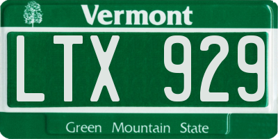 VT license plate LTX929