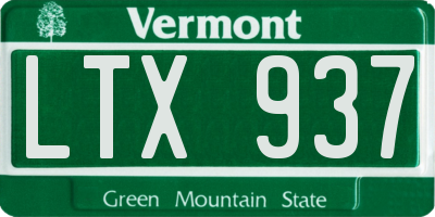 VT license plate LTX937
