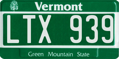 VT license plate LTX939
