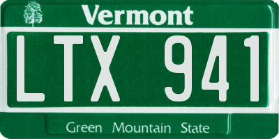 VT license plate LTX941