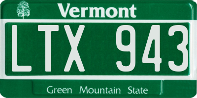 VT license plate LTX943