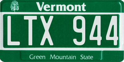 VT license plate LTX944
