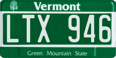 VT license plate LTX946