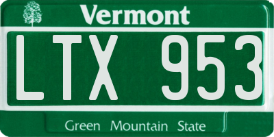 VT license plate LTX953