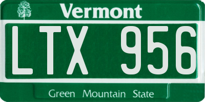 VT license plate LTX956