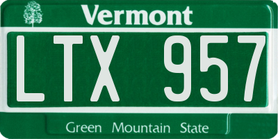 VT license plate LTX957