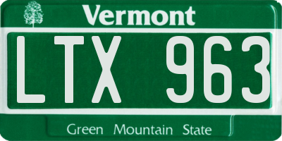 VT license plate LTX963