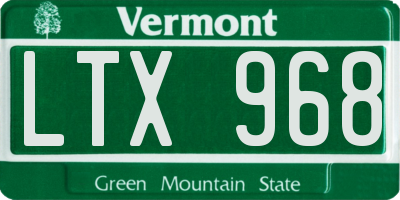 VT license plate LTX968