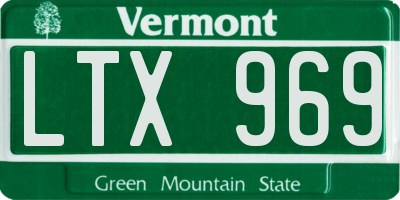 VT license plate LTX969