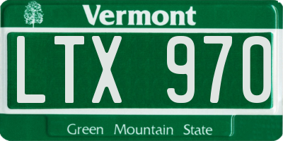 VT license plate LTX970