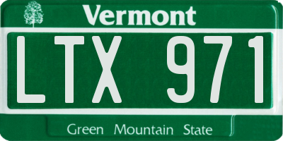 VT license plate LTX971