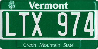 VT license plate LTX974