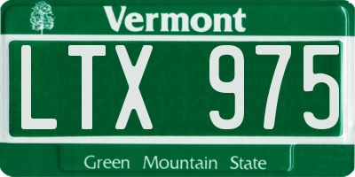 VT license plate LTX975