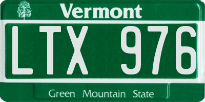 VT license plate LTX976