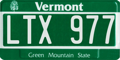 VT license plate LTX977