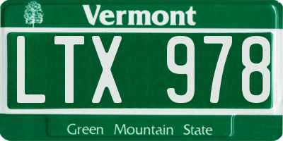 VT license plate LTX978