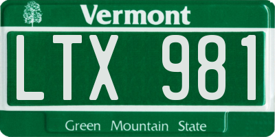 VT license plate LTX981