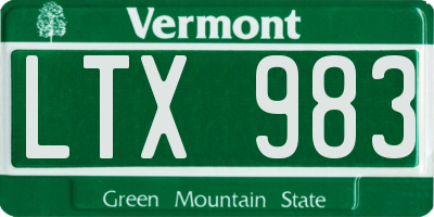 VT license plate LTX983
