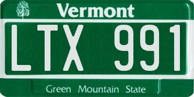 VT license plate LTX991