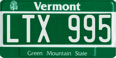 VT license plate LTX995