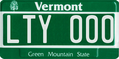 VT license plate LTY000
