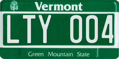 VT license plate LTY004