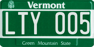 VT license plate LTY005