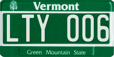 VT license plate LTY006