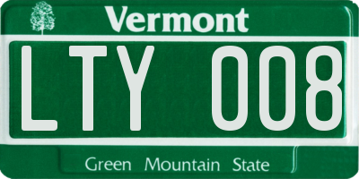 VT license plate LTY008