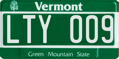 VT license plate LTY009