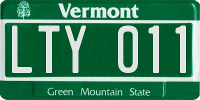 VT license plate LTY011