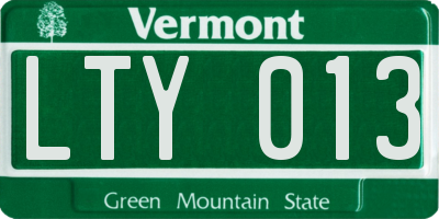 VT license plate LTY013