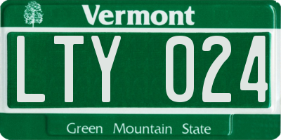 VT license plate LTY024