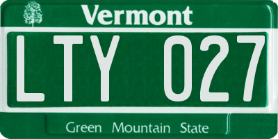 VT license plate LTY027